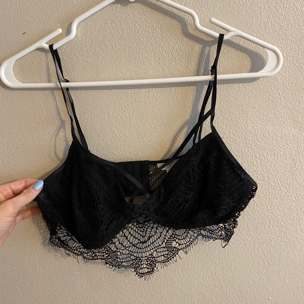 Black lace bralette